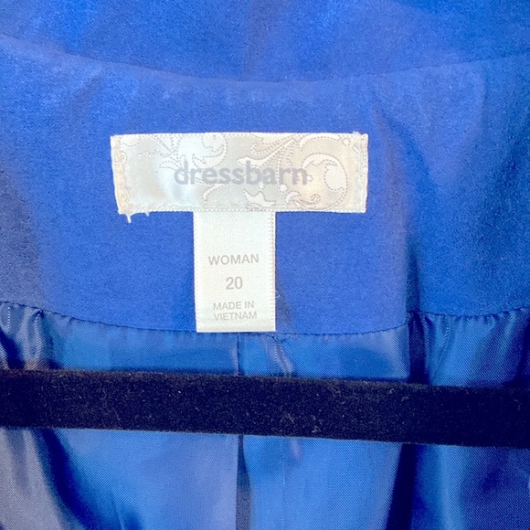 Dressbarn Woman’s Blazer Blue Faux Suede Long Sleeve Size 20 - Picture 2 of 5
